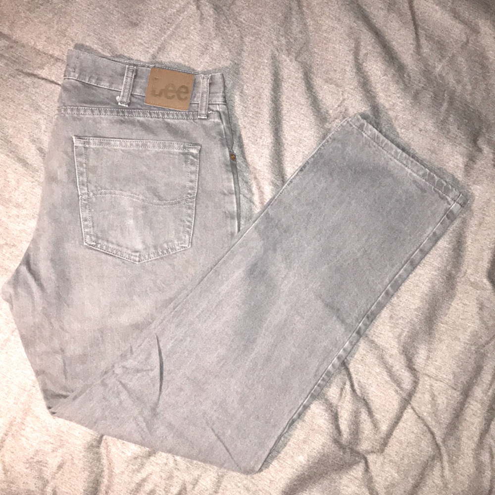 Lee 34x32 Gray Jeans Straight Fit